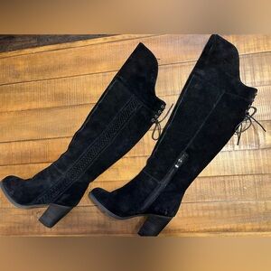 Sbicca Black Suede Knee-High Boots size 6